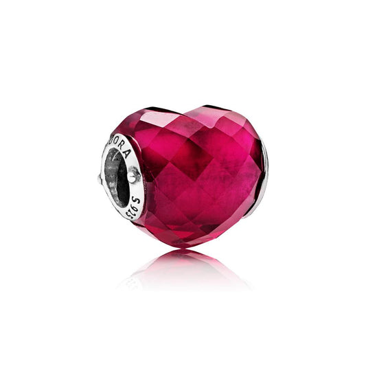 Fuchsia Pink Heart Charm