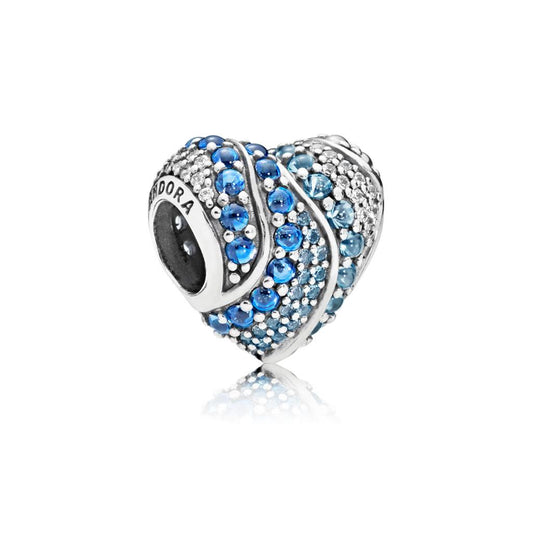 Aqua Heart, Multi-Colored CZ & Crystals