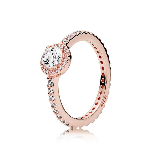 Classic Sparkle Halo Ring