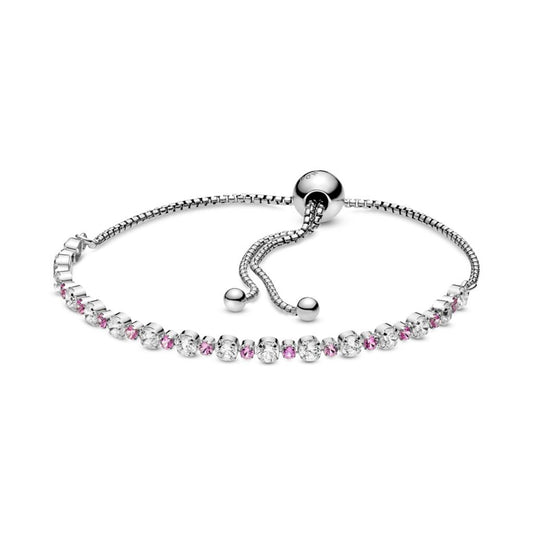 Pink & Clear Sparkle Slider Bracelet