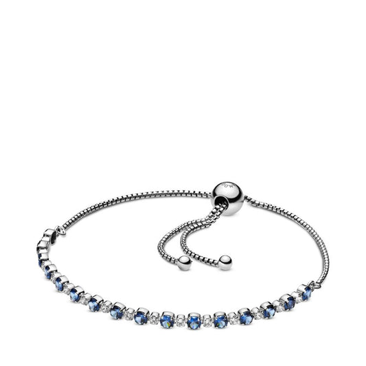 Blue and Clear Sparkle?Slider Bracelet
