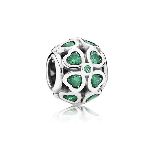 green lucky clover, dark green CZ