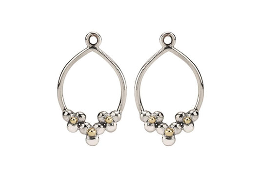 Charm Triple Daisy Hoop 14K