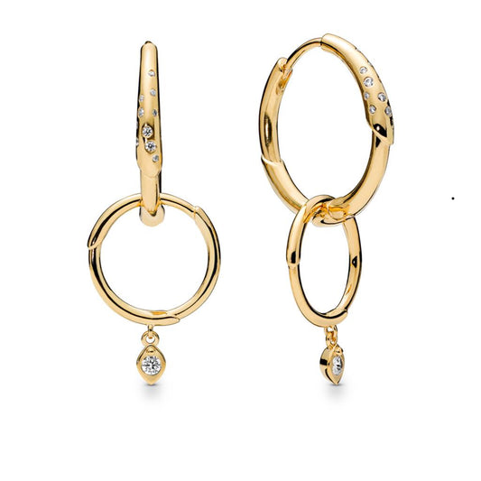 Flower Stem Hoops, Clear CZ