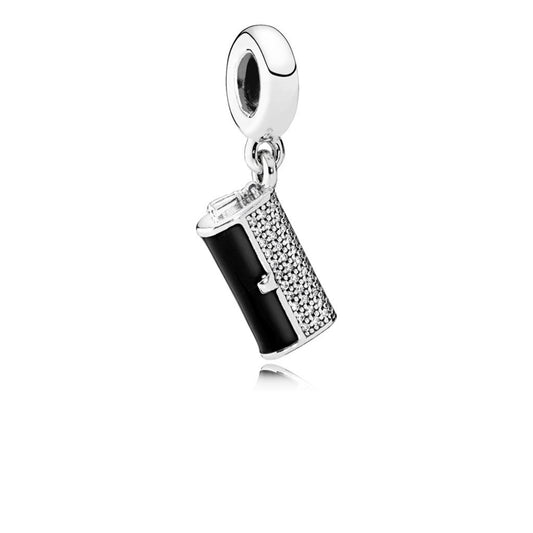 Clutch Bag, Black Enamel & Clear CZ
