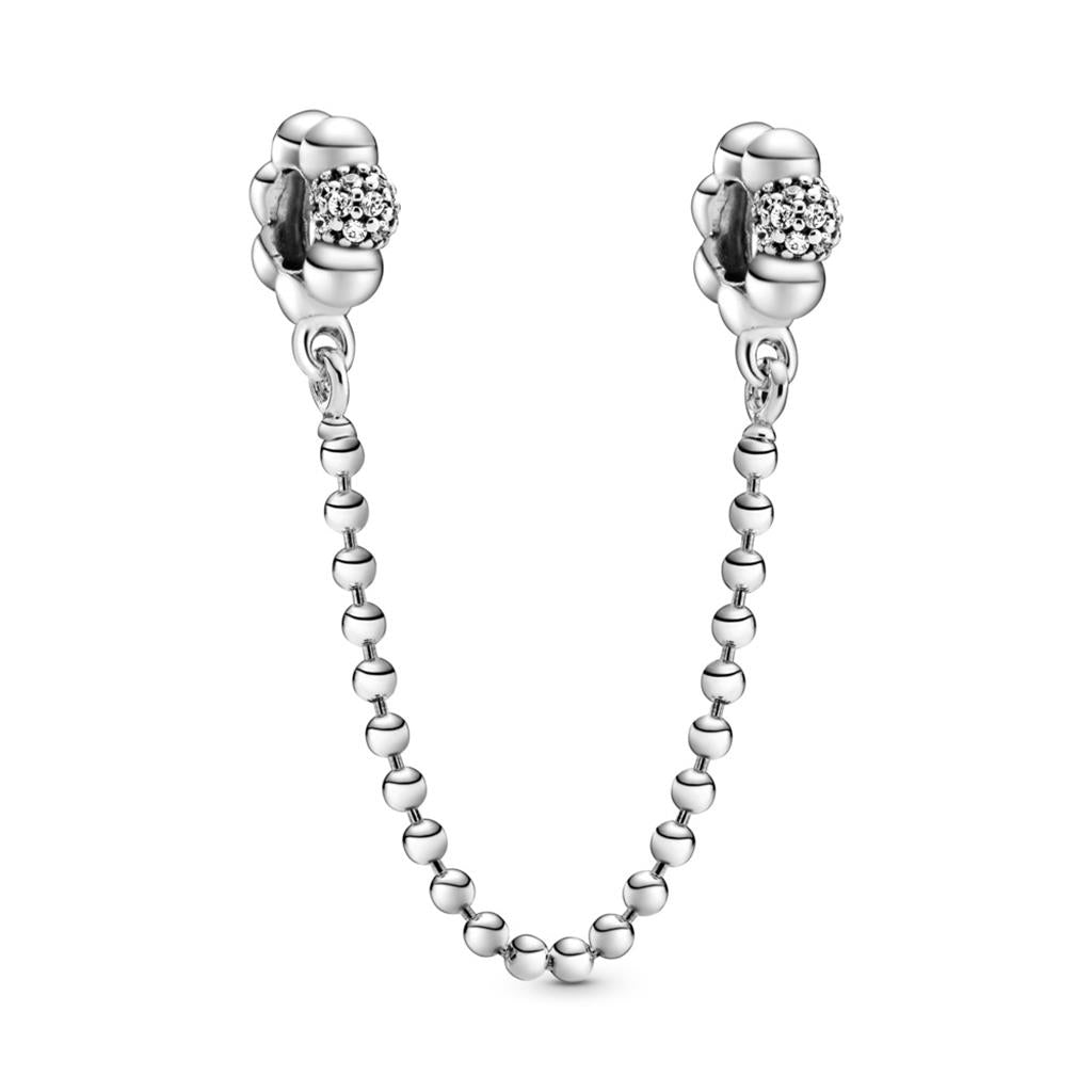 Beads & Pave Safety Chain Charm