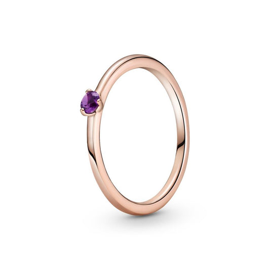Purple Solitaire Ring
