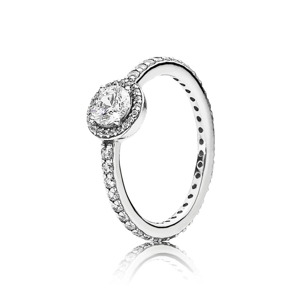 Classic Sparkle Halo Ring