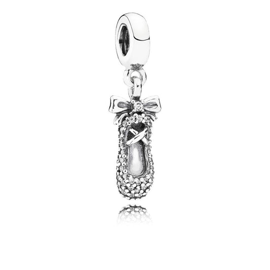 ballet slipper, clear CZ