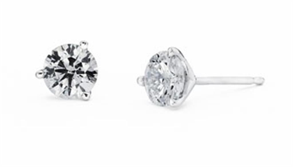 Lady's White 14 Karat Stud Earrings With
