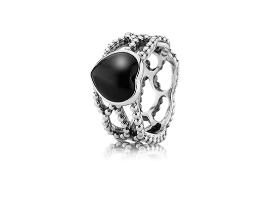 Ring Mi Amor, Black Onyx, size 60 EUR