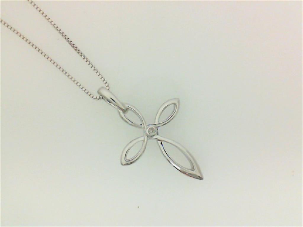 Sterling Silver Cross Pendant Length 18