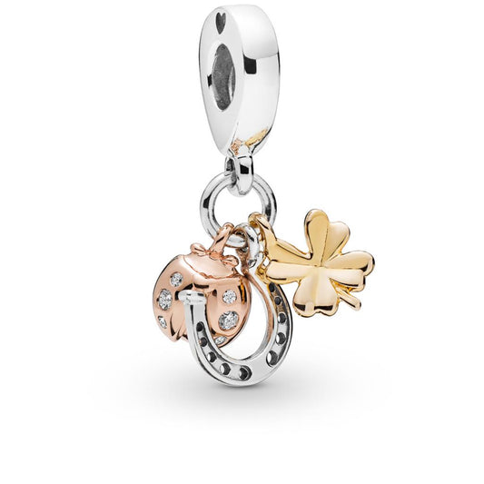 Horseshoe, Clover & Ladybird Dangle Char