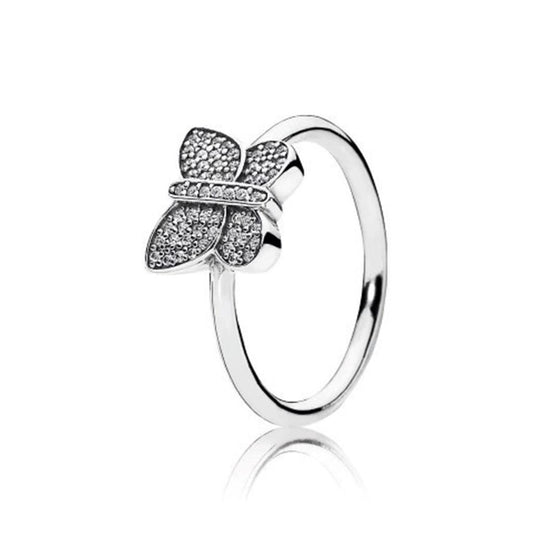 sparkling butterfly, clear CZ