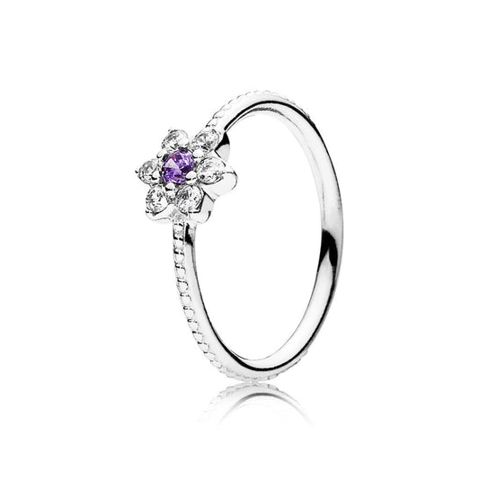 Forget Me Not, Purple & Clear CZ