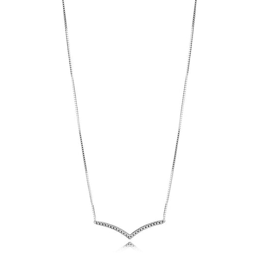 Sparkling Wishbone Necklace