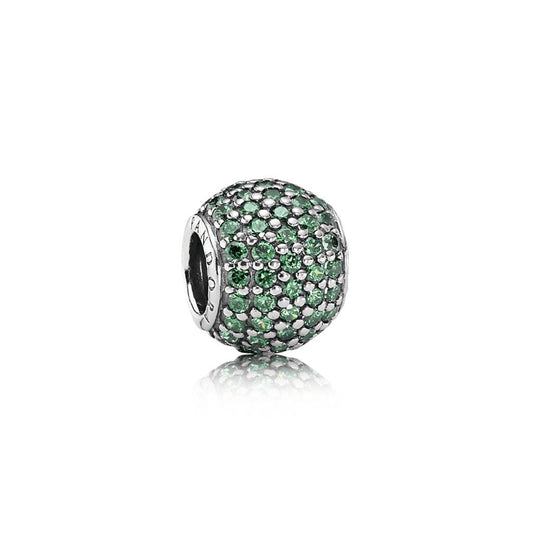 Pave lights, dark green CZ