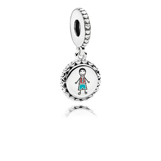 DAD Stick Figure Engraved Dangle