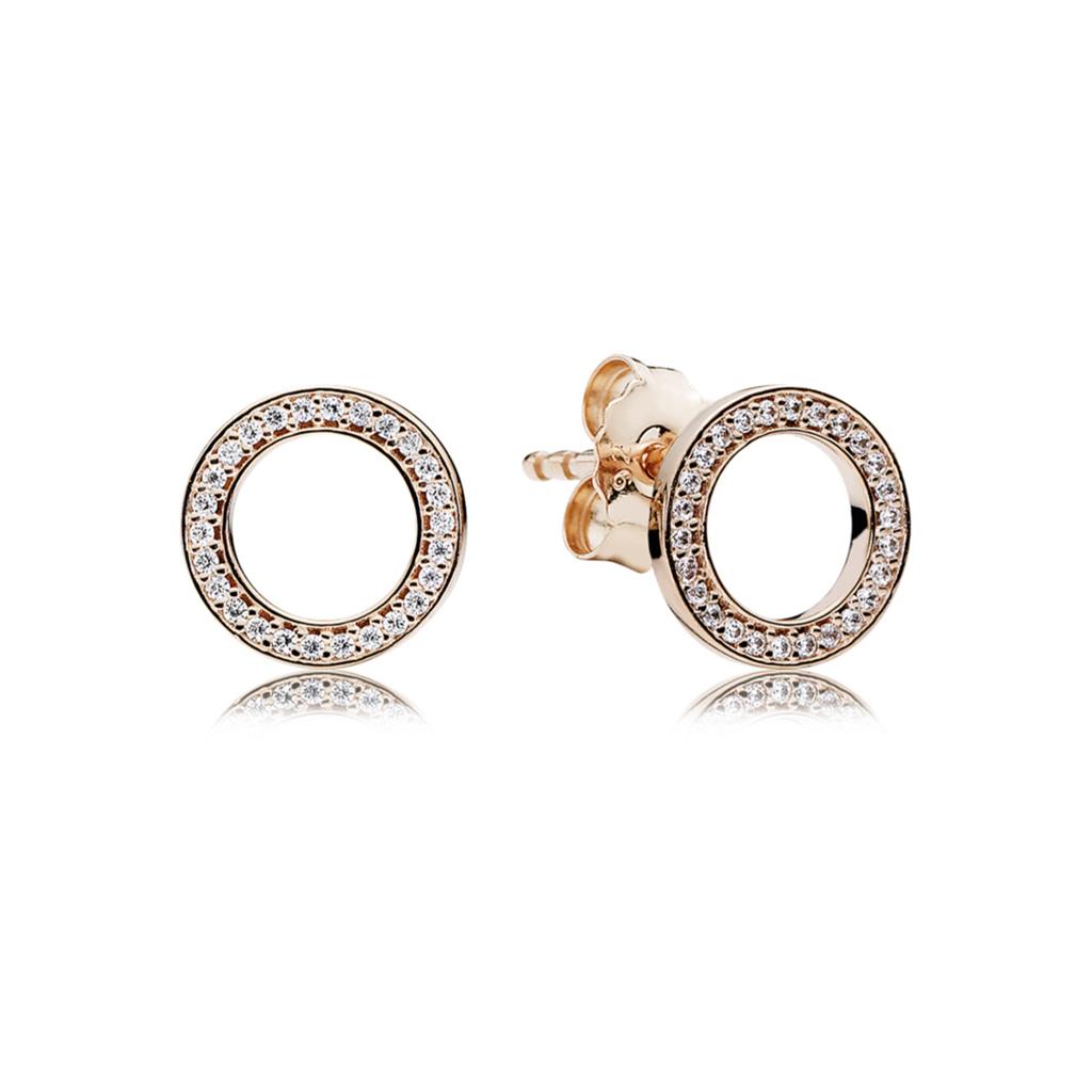 Sparkling Circle Stud Earrings