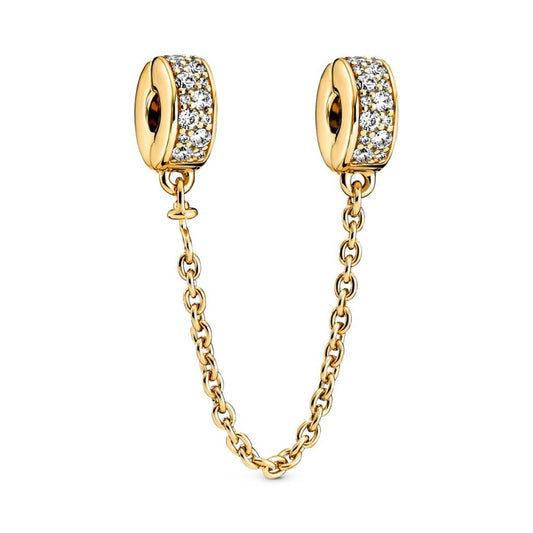 Clear Pave Safety Chain Clip Charm