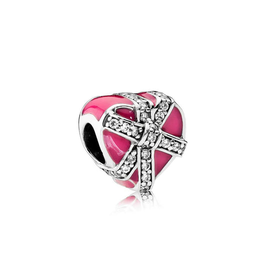 Gift of Love, Magenta Enamel & Clear CZ