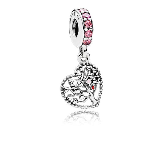 Pink Family Tree Dangle Charm