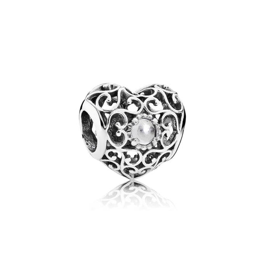 April Signature Heart, Rock Crystal