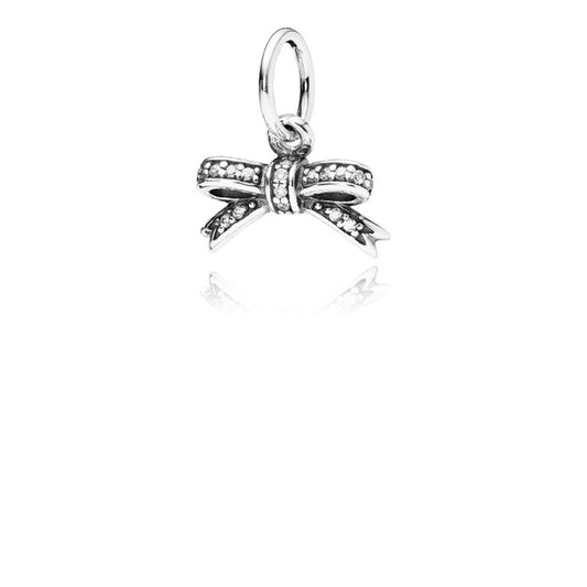sparkling bow, clear CZ