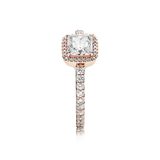 Square Sparkle Halo Ring