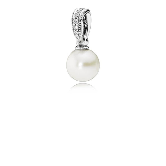 Elegant Beauty, White Pearl & Clear CZ