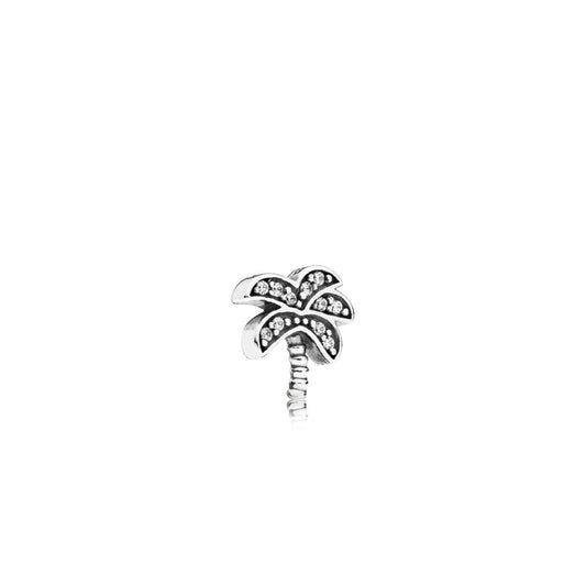 palm tree silver element with clear cubi