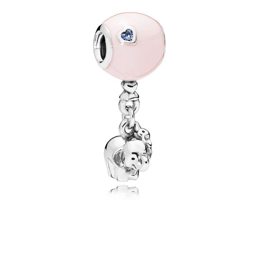 Elephant & Pink Balloon Dangle Charm