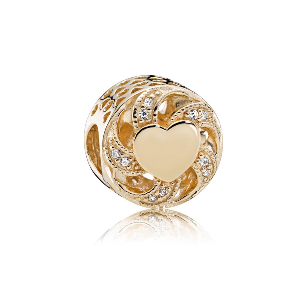 Ribbon Heart, Clear CZ