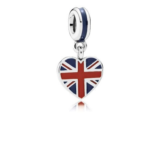 great britain heart flag, blue and red e