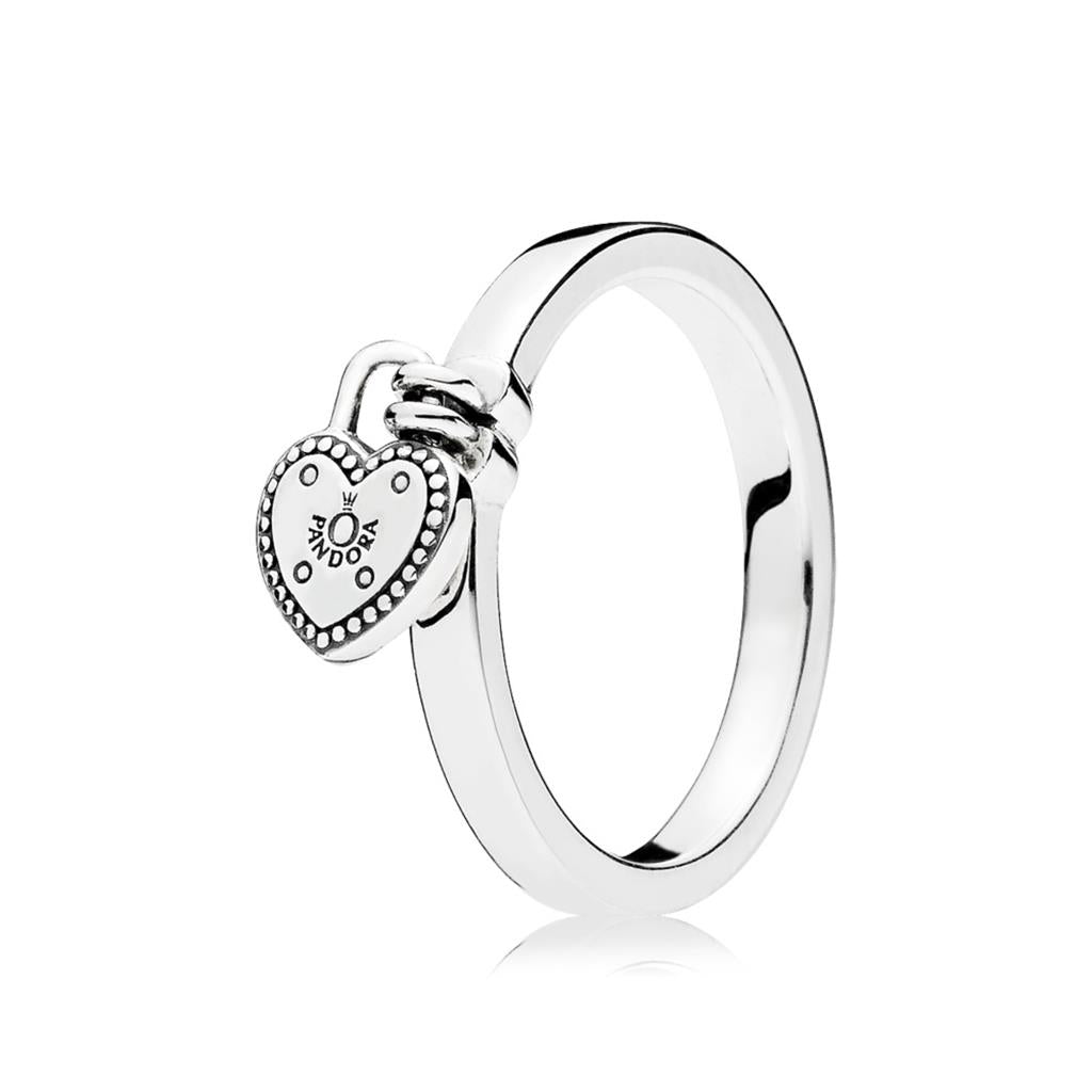 Heart-Shaped Padlock Ring