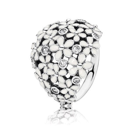 darling daisy bouquet, white enamel