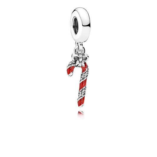 Sparkling Candy Cane, Berry Red Enamel &