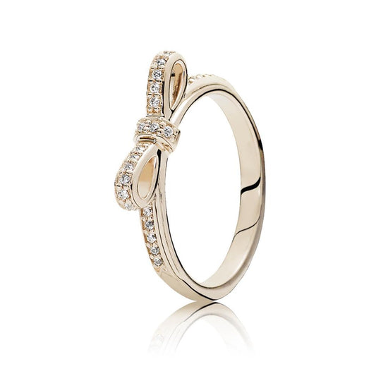 sparkling bow, clear CZ